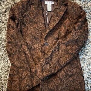 Alfani Dark Brown Paisley Sport Coat